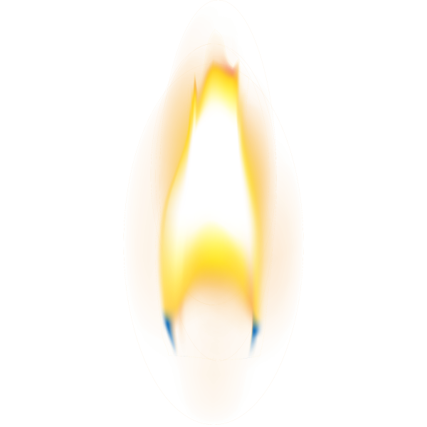 Огонь свечи на прозрачном фоне