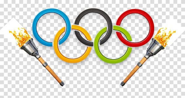 Символика Олимпийских игр на прозрачном фоне