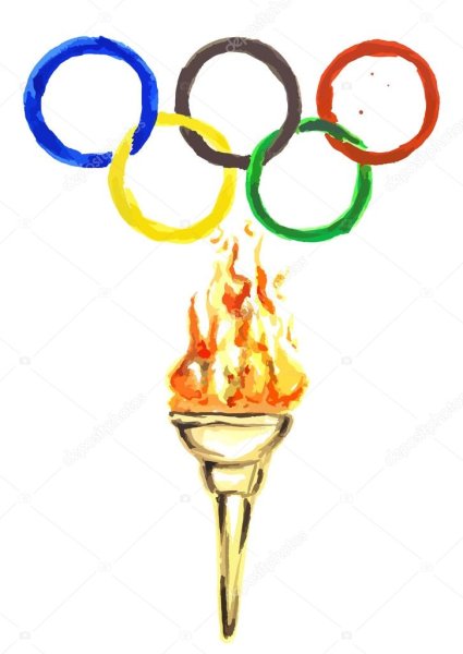 Олимпийский огонь и кольца