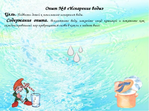 Картотека опытов с водой для дошкольников