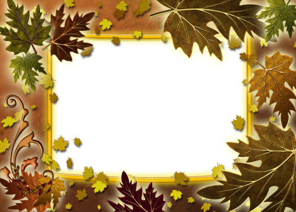 Осенняя рамка на прозрачном фоне