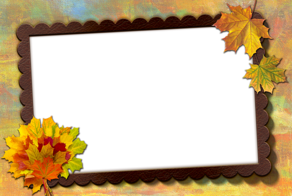 Осенняя рамка на прозрачном фоне