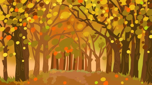 Рисунок осеннего леса