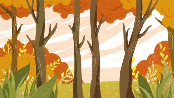 Осенний лес мультяшный