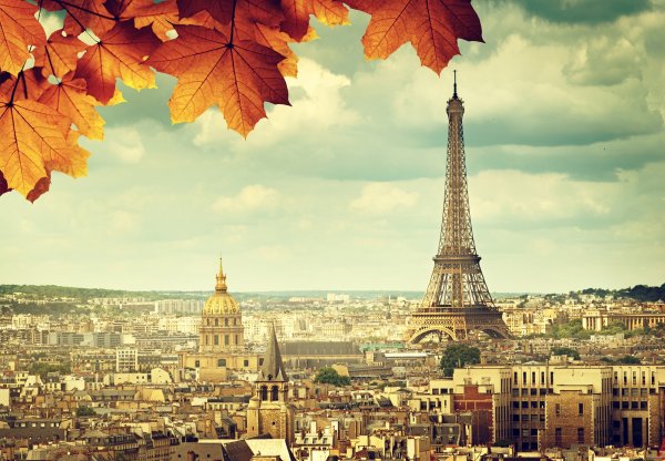 Горизонт город осень Париж