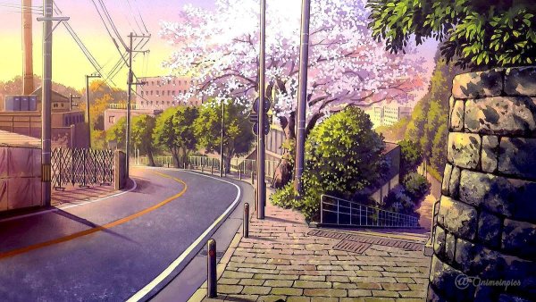 Городской пейзаж аниме