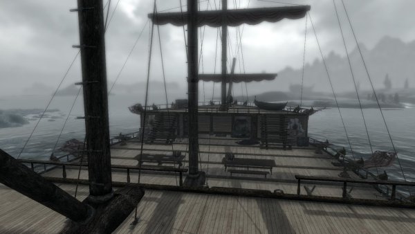 Палуба пиратского корабля вид сбоку