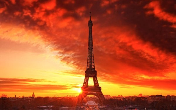 Париж закат эльфивая башня