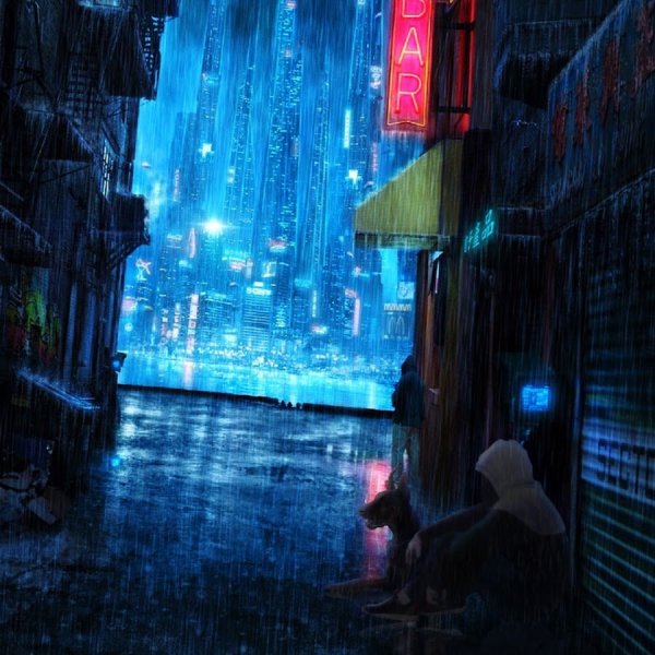 Cyberpunk Night City переулок