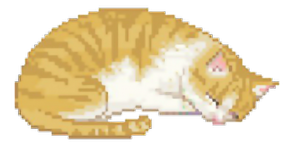 Пиксельный котик лежит