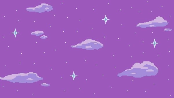 Пиксельное небо с звёздами