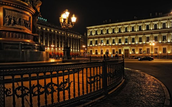 Санкт-Петербург ночь улицы здания