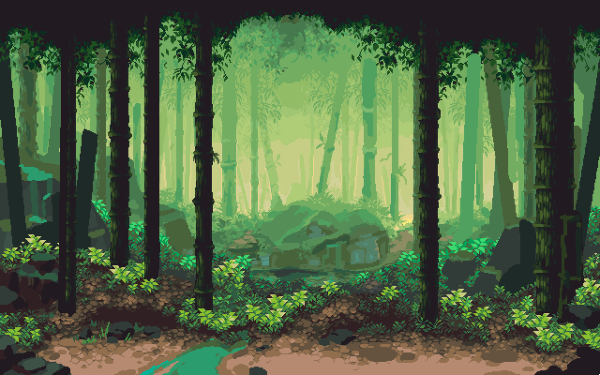 Пиксельный лес фон
