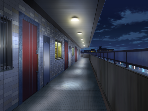 Школьный коридор ночью
