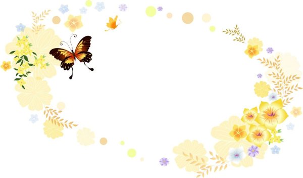 Рамка с бабочками на прозрачном фоне