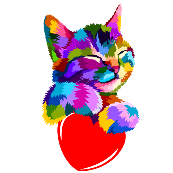 Фон разноцветные коты