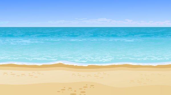 Фон рисованный песок и море