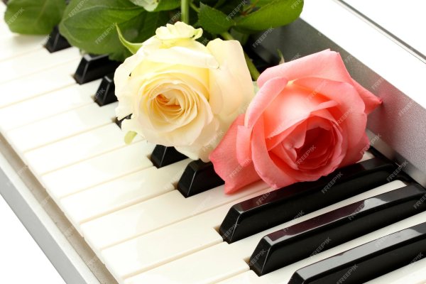Клавиши рояля и цветы