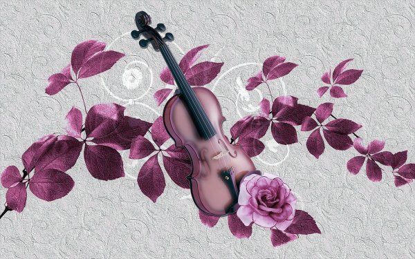 Музыкальные инструменты и цветы