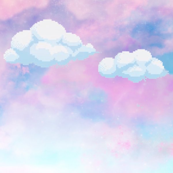 Розовые облака нарисованные
