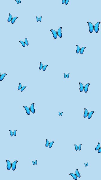 Голубые бабочки на голубом фоне