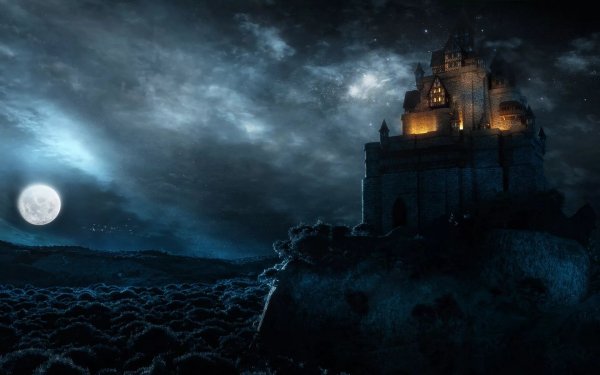 Ночь Луна замок Дракулы
