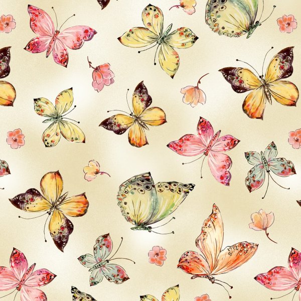 Ткань с принтом бабочки