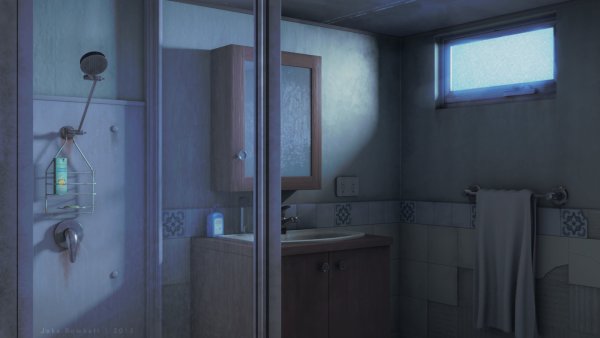 Ванная комната с зеркалом фон гача лайф
