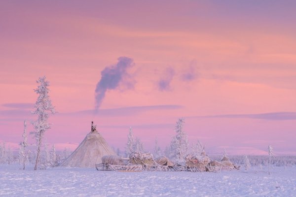 Северное сияние в Якутии