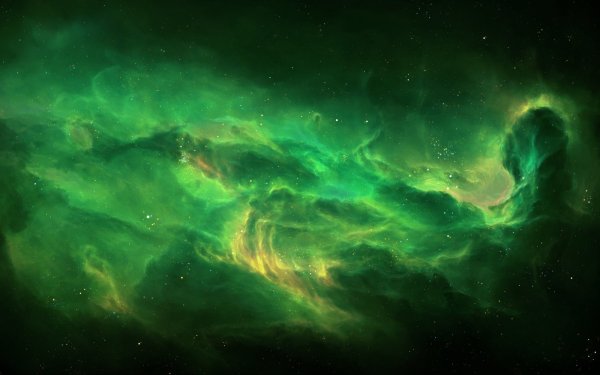 Зеленая туманность в космосе