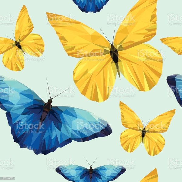 Бабочки сине зелёные с желтым