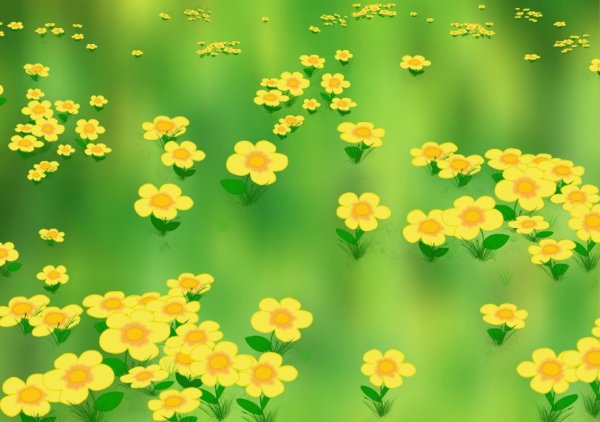 Зеленый фон с цветочками