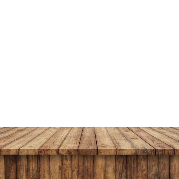 Деревянный стол на прозрачном фоне