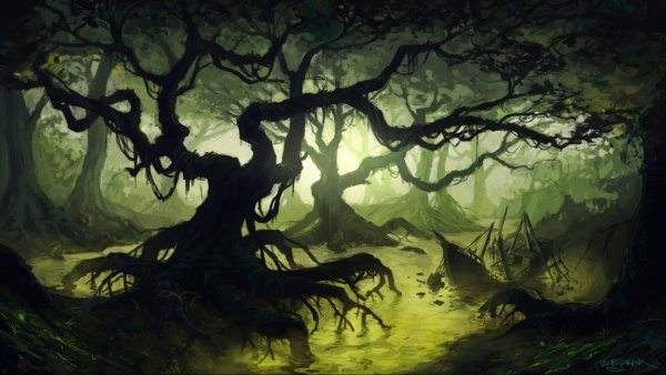 Темный сказочный дремучий лес