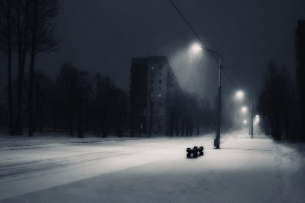 Зимний мрачный город