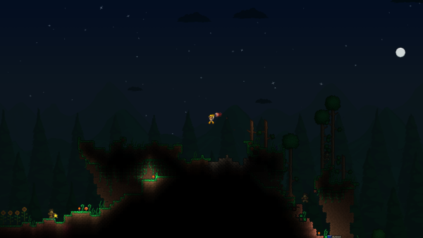Террария лес ночью