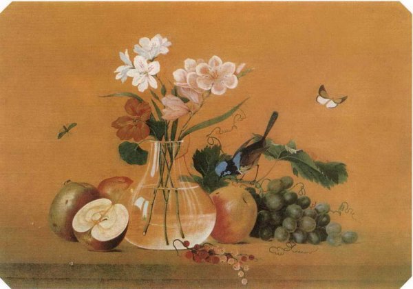 Картина ф п Толстого цветы фрукты птица