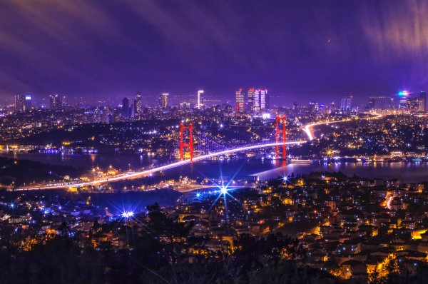 Ночной Стамбул Турция сверху