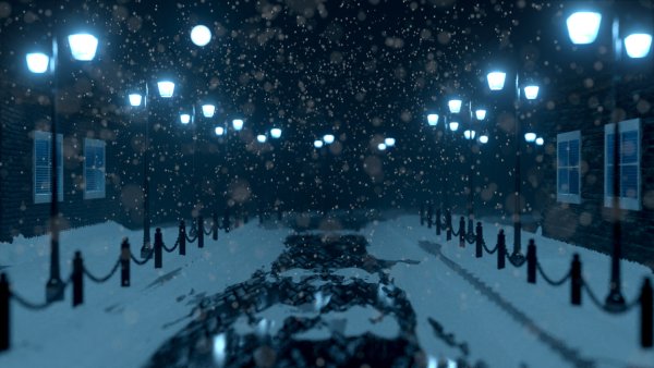 Улица зимой ночью гача лайф