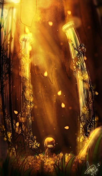 Андертейл арт золотые цветы