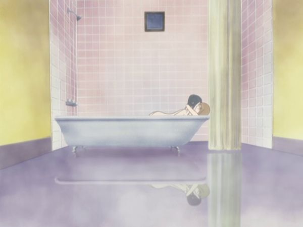 Ванная комната аниме с зеркалом