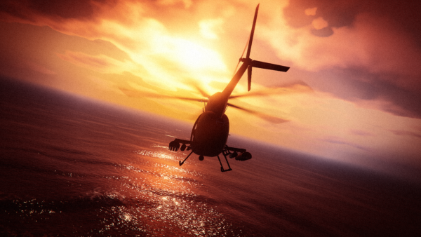 Вертолет в небе