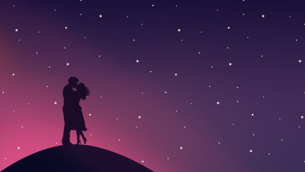 Пара на фоне звезд
