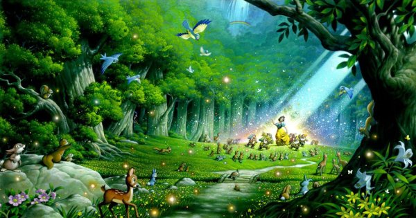 Фон волшебный лес для детей