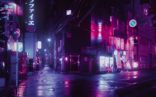 Неоновые улицы Токио Cyberpunk