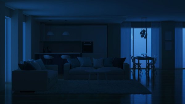 Гостиная комната ночью