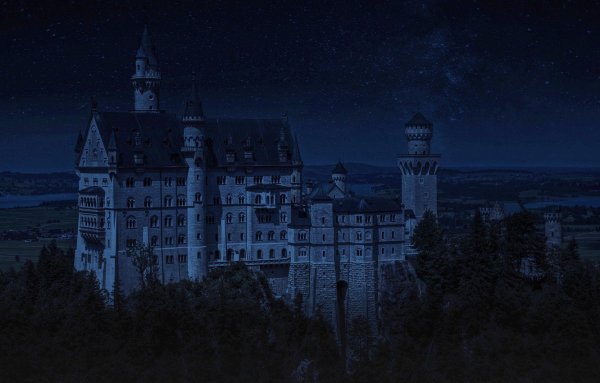 Замок норштейнвайн ночью