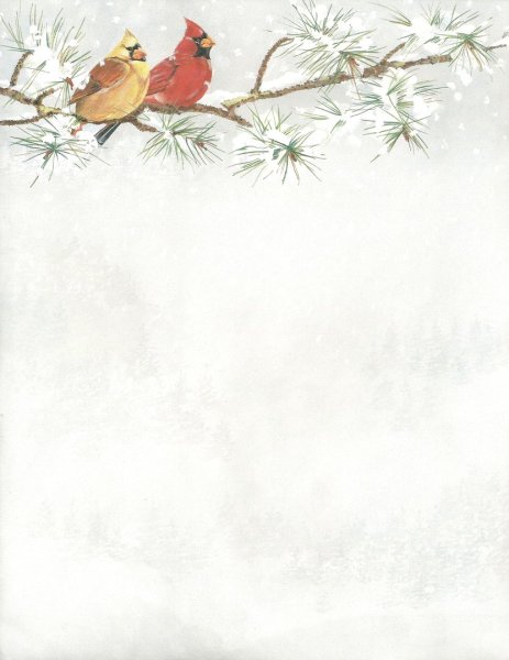 Зимний фон с птичками вертикальная
