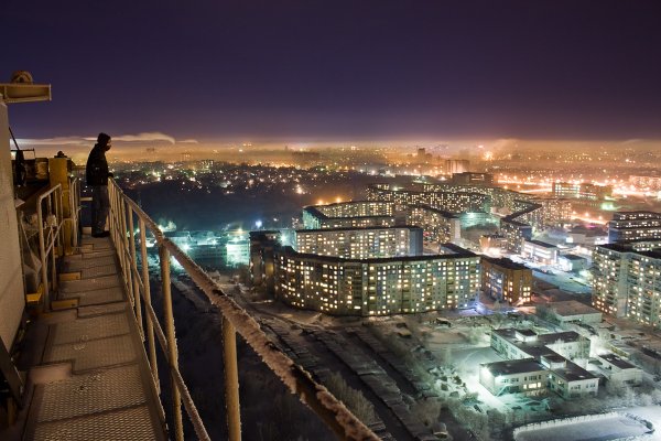 МЖК Новосибирск ночью