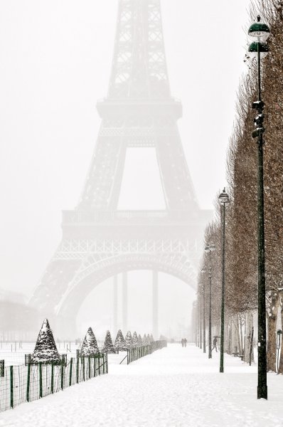 Башня в Париже зимой